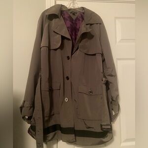 Tommy Hilfiger Double Breasted Dark Gray Trench Coat 2XL
